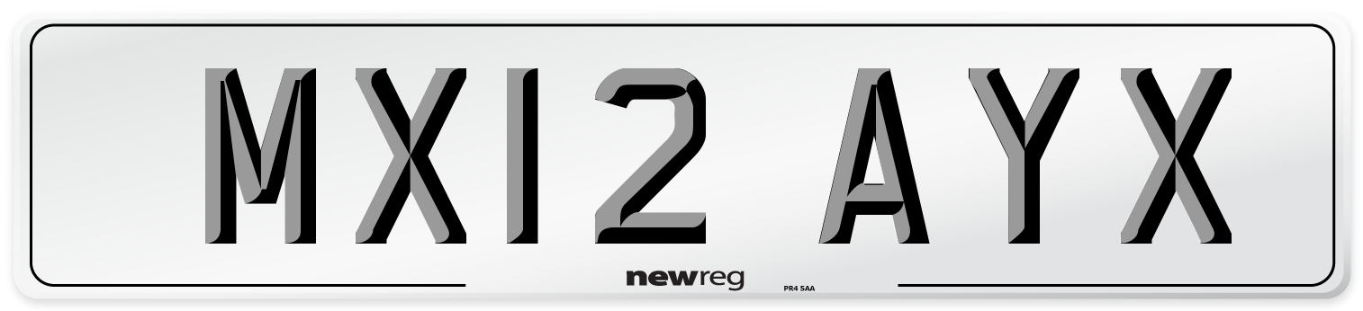 MX12 AYX Number Plate from New Reg